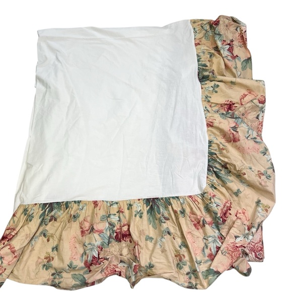 Vintage Ralph Lauren Elsa Grasslands Floral Queen Dust Ruffle Bed Skirt